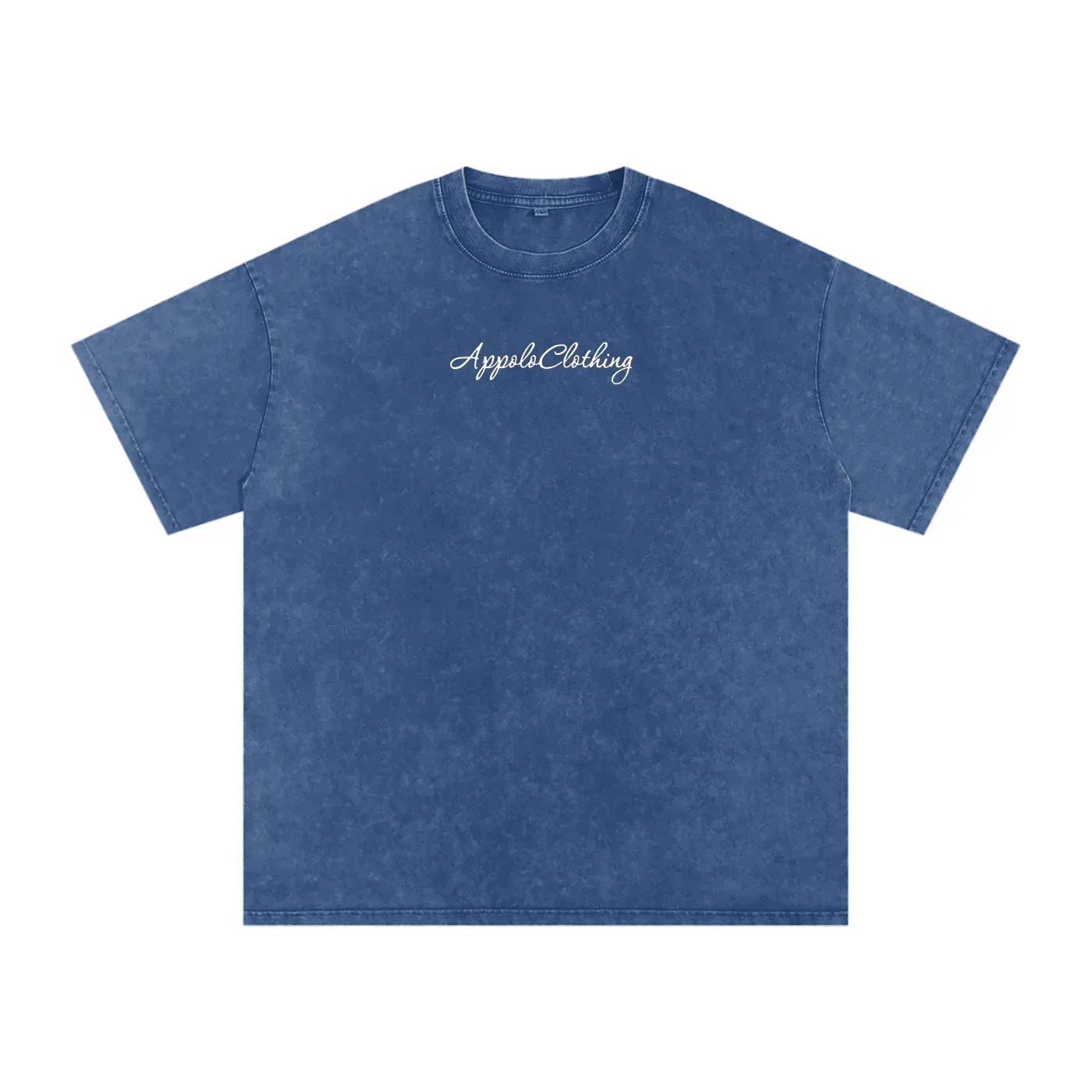 Signature Snow Washed Oversized Cotton T-Shirt Dark Blue