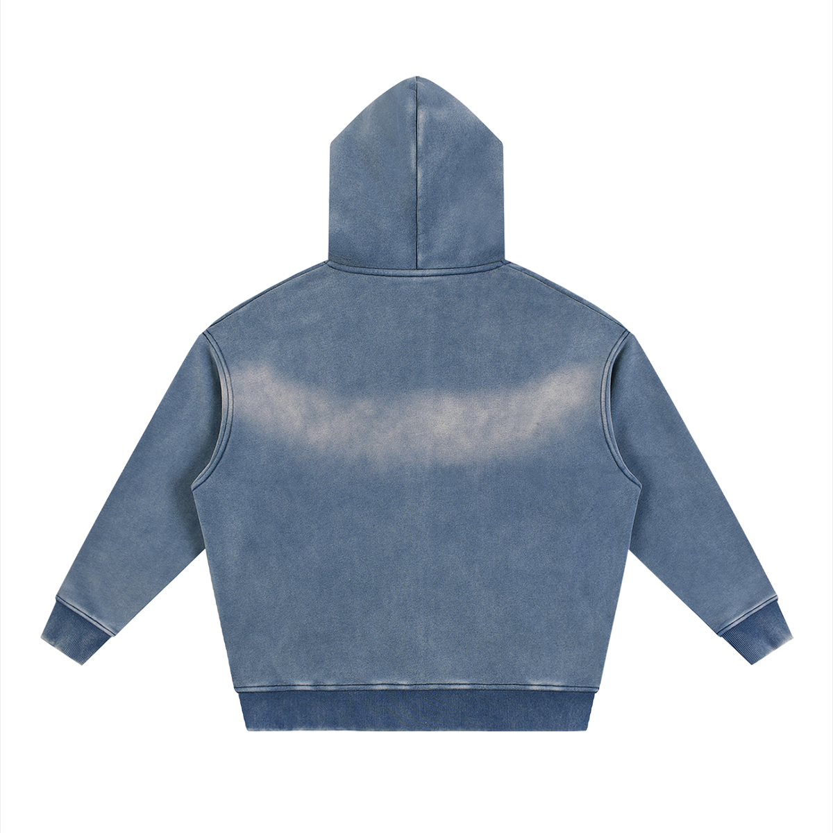 Blank Signature Sunfade Two-way Zipper Boxy Fleece Hoodie - Product Image