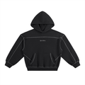 Signature Contrast-Stitched Boxy Fleece Hoodie
