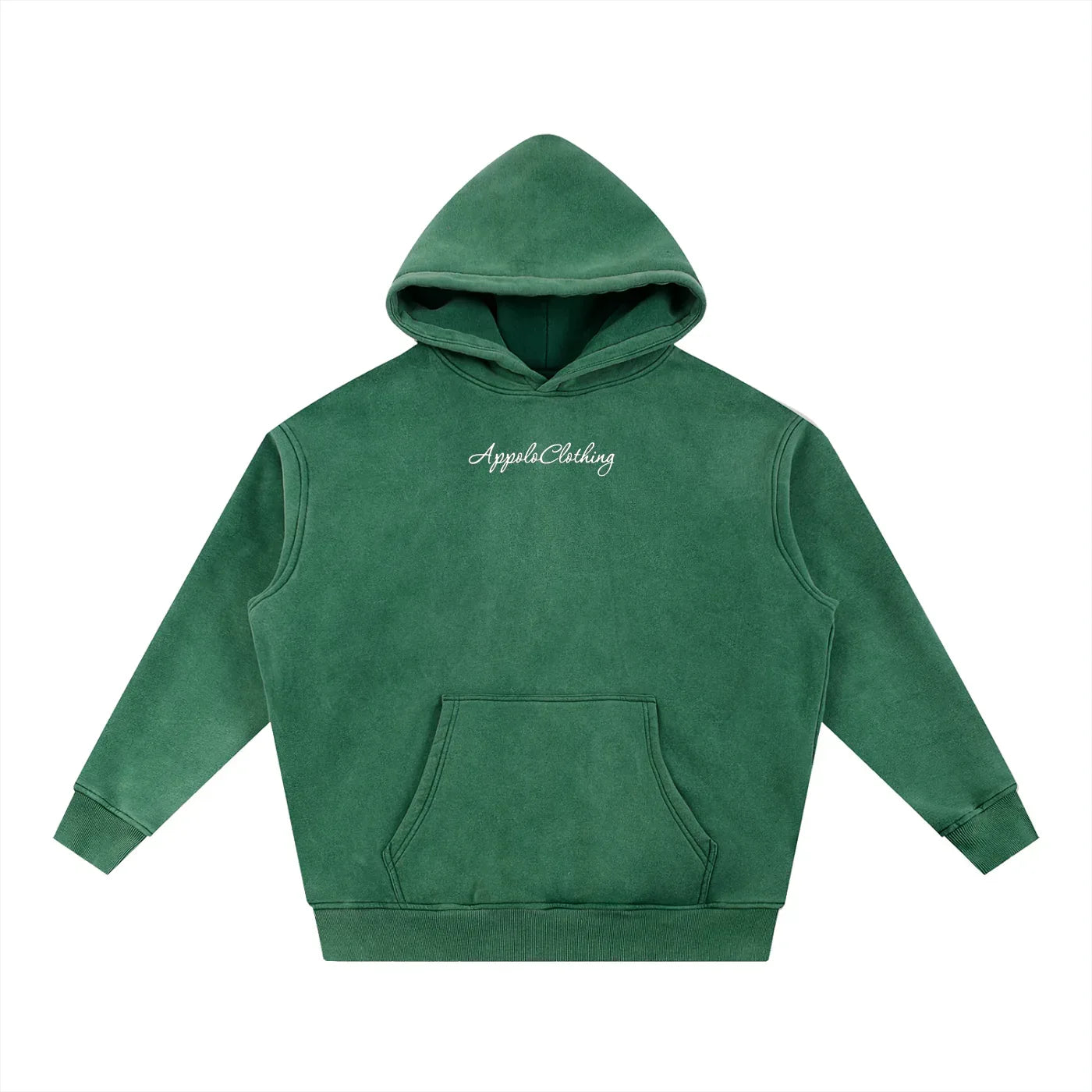 Signature Snow Wash Fleece Oversize Hoodie Dark Green