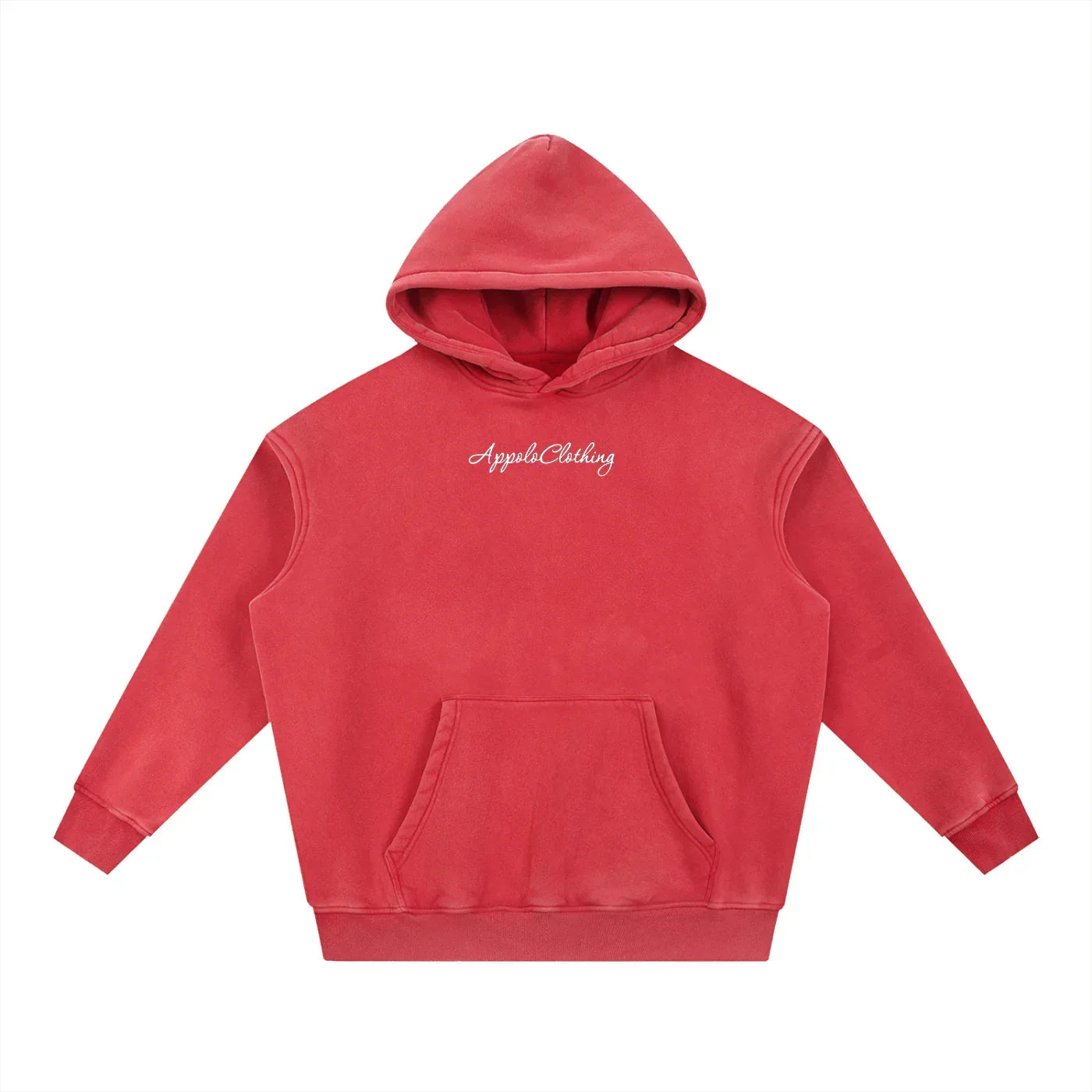 Signature Snow Wash Fleece Oversize Hoodie Red