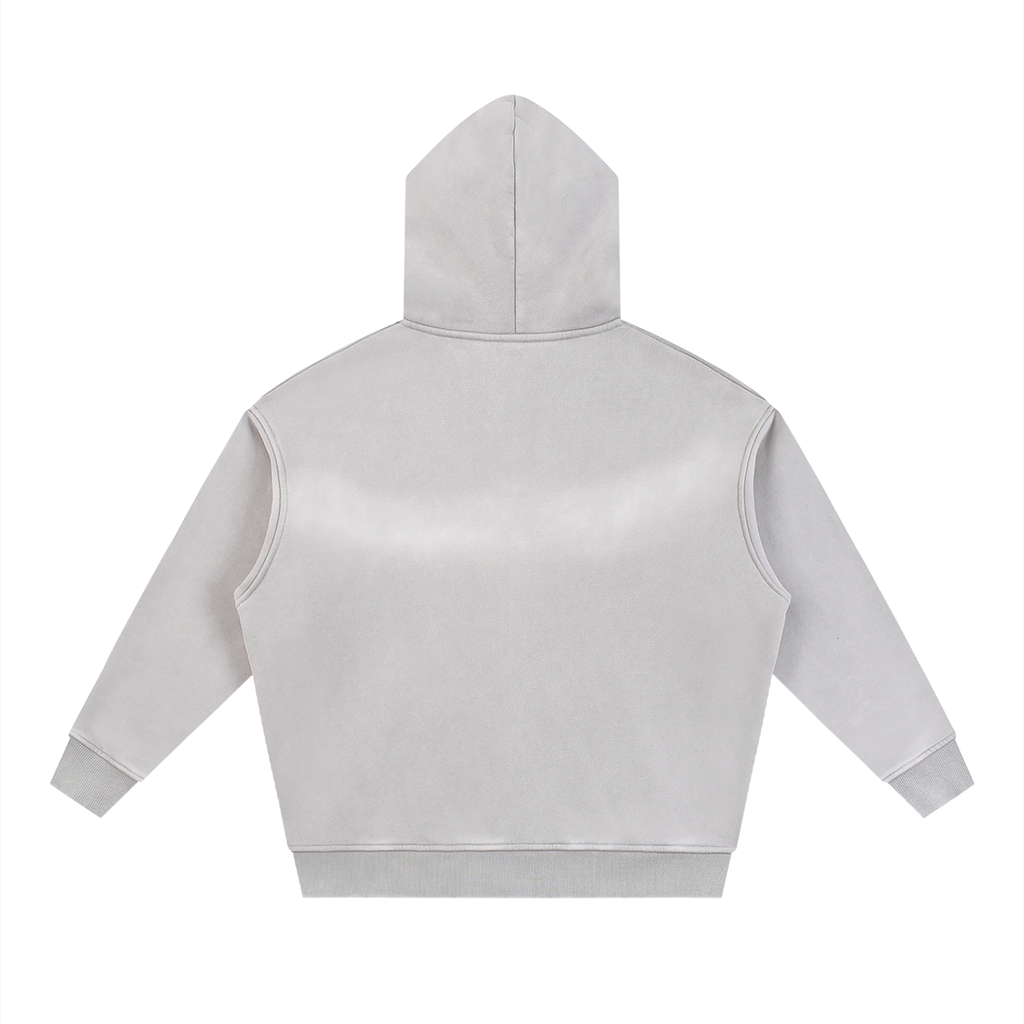 Blank Signature Sunfade Two-way Zipper Boxy Fleece Hoodie - Product Image