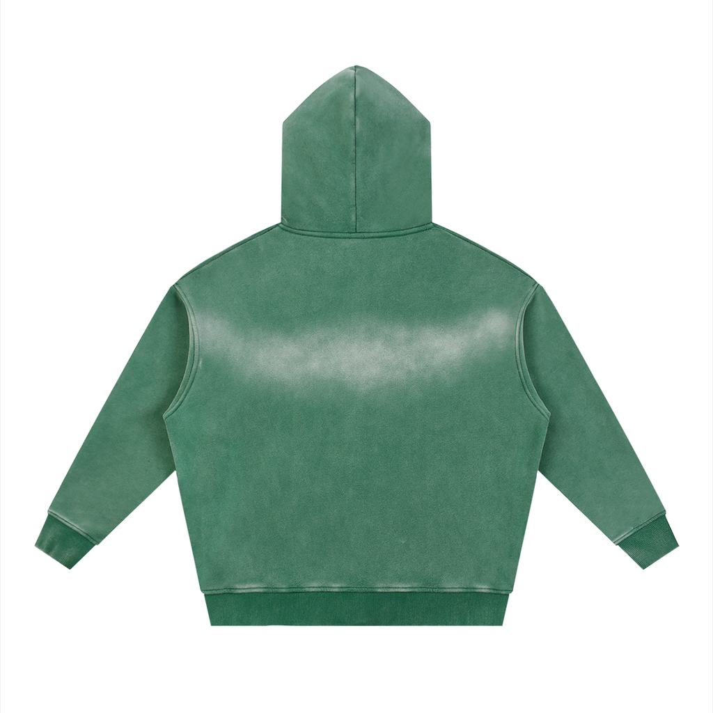 Blank Signature Sunfade Two-way Zipper Boxy Fleece Hoodie - Product Image