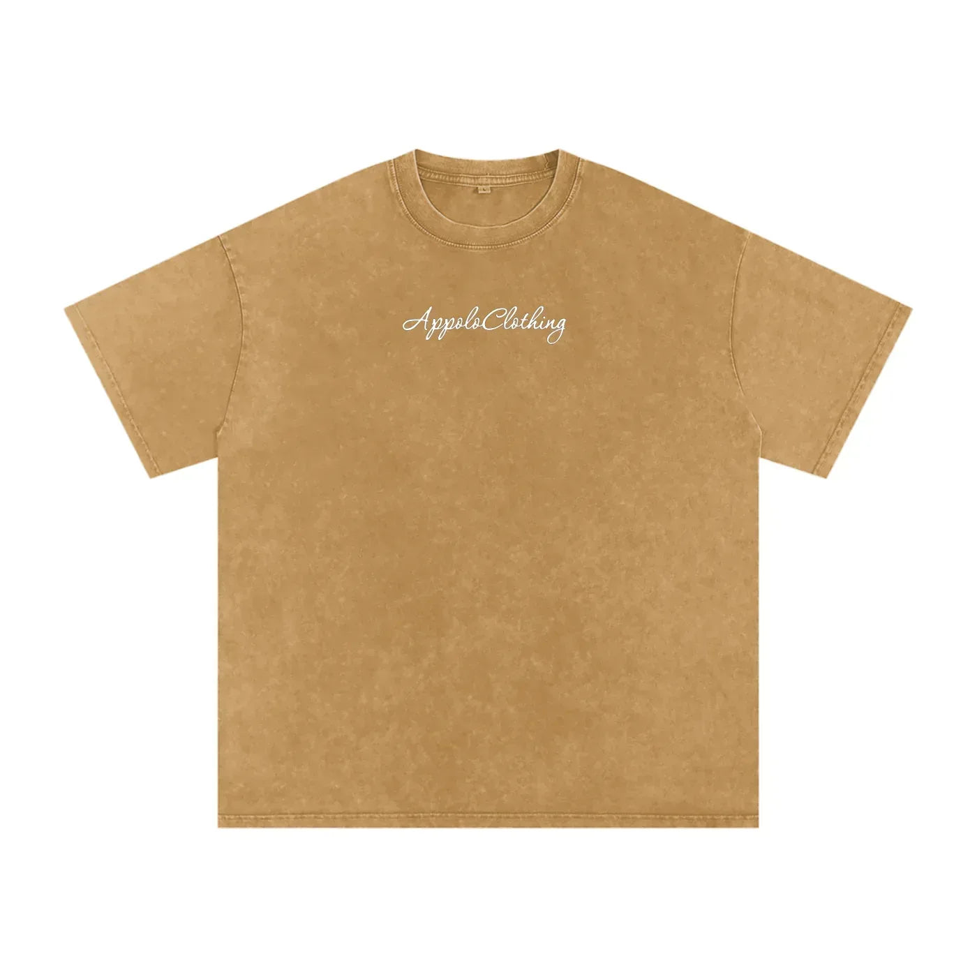 Signature Snow Washed Oversized Cotton T-Shirt Light Brown