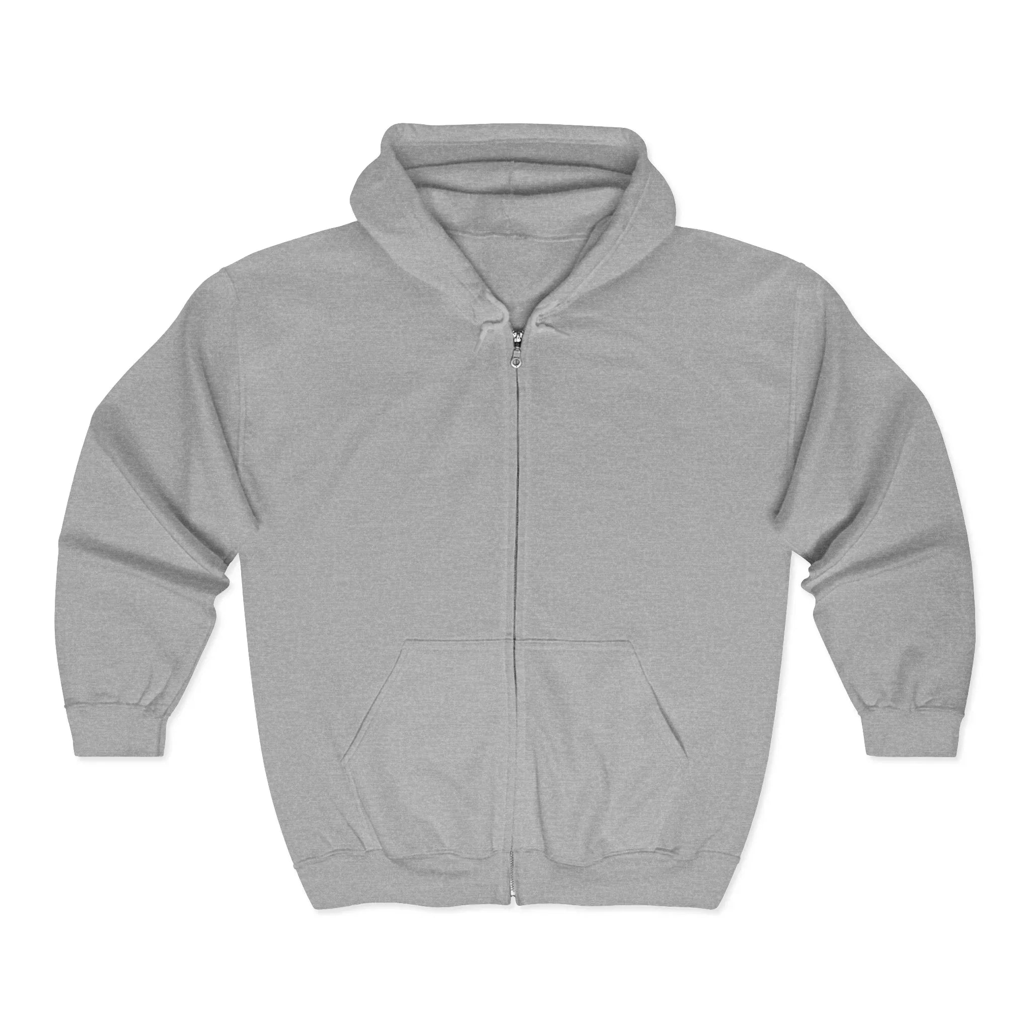Blank Zip Up Hoodie Gray