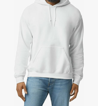 Sudadera con capucha de algodón grueso en blanco