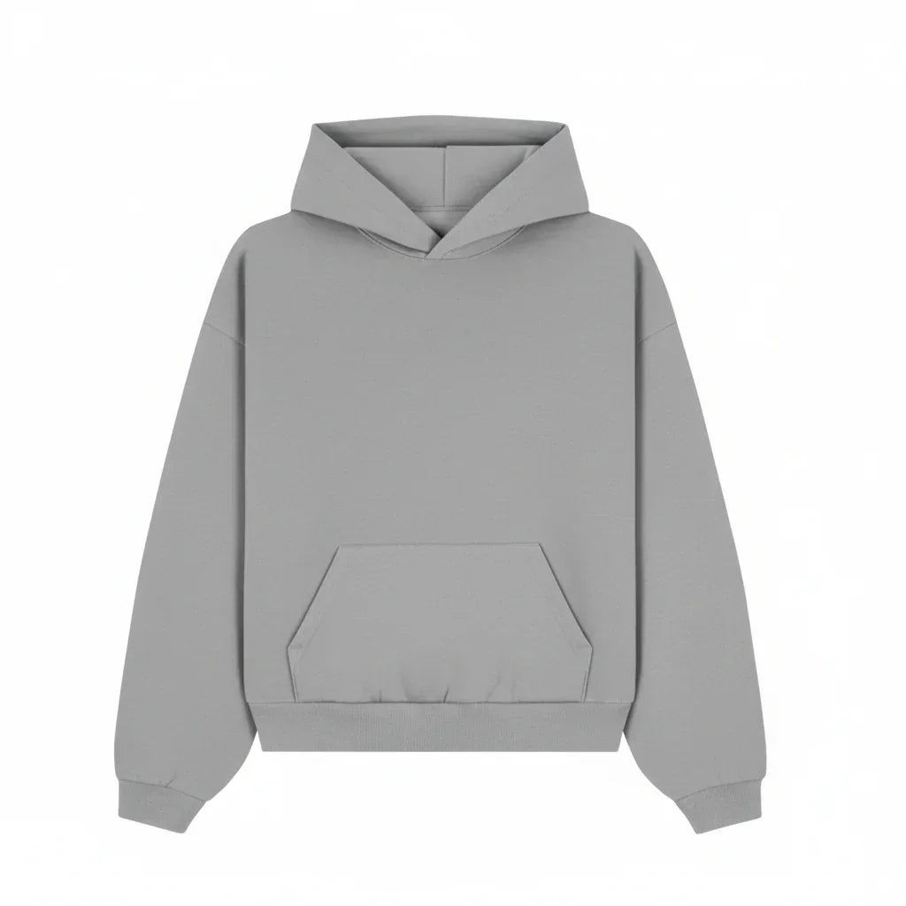 Heavy Cotton Blank Hoodie Gray